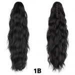 MISS WIG Sintetiniai ilgų nagų segtukai suri&scaron;ti į uodegą plaukų ilgintuvai, natūralūs banguoti plaukų papuo&scaron;alai moterims kasdieniam naudojimui 45cm