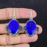 Lapis Lazuli Auskarai Tikri brangakmenių auskarai Rankų darbo papuo&scaron;alai 925 Sterlingo sidabro auskarai Labai gražūs kabantys auskarai Dovanos mamai