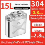 Nerūdijančio plieno benzino statinės 30 l, 20 l, 10 l dyzelino degalų papildymo bakas