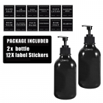 1/2/3 vnt / rinkinys 500 ml muilo dozatorius su etiketėmis Užpildomas &scaron;ampūno konteineris Kabykla prie sienos tvirtinamas buteliuko laikiklis Type 1