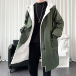 Vyri&scaron;ka žieminė parka su didelio dydžio gobtuvu, &scaron;ilta striukė, žieminė, sustorinta, sniego nepraleidžianti vėjo striukė 3XL