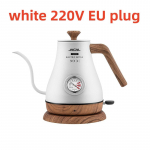 110V/220V Retro elektrinis virdulys 1.0L Žąsies kaklelio plonas kakliukas arbatinukas Rankinio plikymo kavos puodas Greitai įkaistantis virdulys su termometru