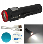 Latarka 3x LED z magnesem, 900lm, USB C, 5 tryb&oacute;w pracy