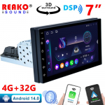 Android 14 Automobilinis Radijas Multimedijos Grotuvas Automagnetola Carplay Tikras 1 Din Universalus Pagrindinis Blokas Automobilinis Garso Stereo Automobilinė GPS Navigacija WIFI DSP 4 core 4GB+32GB CP