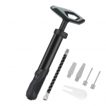 Kamuoliukų siurblys Sportinis rutulinis siurblys su adatomis antgalio ilgintuvo žarna Rankinio oro siurblio rinkinys, skirtas mank&scaron;tos kamuoliams Tinklinio krep&scaron;inio regbio balionui sidabras