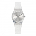 SWatch Lk343e Laikas SWatch Sidabrinis GliStar Per Daug Moteri&scaron;kas S Uretaninis Laikrodis LK343E