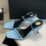 Liyke Gatvės Stiliaus Seksualūs Metalo Keisti Auk&scaron;takulniai Gladiatorės Sandalai Moterims Vakarėlių Suknelės Batai Eleganti&scaron;ki Kvadratinio Priekio Kulno Dirželio Sandalai 35