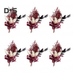 6 vnt. Dirbtinių džiovintų gėlių puok&scaron;tė Bohemi&scaron;kas mini gėlių puok&scaron;tė DIY amatai Vaza Vestuvių vakarėlis Namai Biuras Stalo puo&scaron;mena E