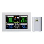 Didelės rai&scaron;kos orų prognozės laikrodis su temperatūros ir drėgmės stebėjimu