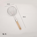 Large Stainless Steel Skimmer with Ultra-Fine Mesh & Wooden Handle for Home or Commercial Use