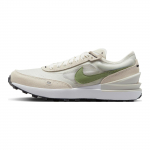 Nike Waffle One GS &Scaron;viesiai kaulinės spalvos su aliejinės žalios spalvos detalėmis Vaikams Sportbačiai Kremas Fanto baltumo DC0481-012 35.5