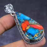 Spiny Oyster gemstone 925 Steling Silver Jewelry Pendant 2.44