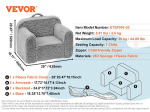 SucceBuy Žaidimų sofa Vaikų sofa Kūdikių putų sofa su auk&scaron;to tankio 25D kempine žaidimams, kūrybai, miegui, vaiki&scaron;ki baldai