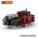 MOC Kūrybinis Elektrinis Pasidaryk pats Techninės Dalys Surinkti Statybiniai Blokeliai Motorinė Pavarų Dėžė Atbulinės eigos pavara Mechaninė Grupė Modelis Variklio Žaislas