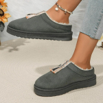 Nauji žiemos retro stiliaus moteri&scaron;ki sniego &scaron;ilti zom&scaron;iniai odiniai tinginiai batai, batai, moteri&scaron;ki, moteri&scaron;ki, plok&scaron;čiapadžiai Botas batai, Mujer batai 43 pilka