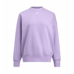 Under Armour UA Rival Fleece OS apvaliu kaklu Madingas patogus kasdienis džemperis moteri&scaron;kas džemperis Violetinis 1386463-538 S