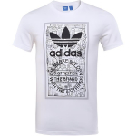 Adidas Originals Trefoil Serijos Madingi Spausdinti Megztiniai Trumpomis Rankovėmis T-mar&scaron;kinėliai Vyri&scaron;ki Vir&scaron;utiniai Drabužiai Balti BP8988 M