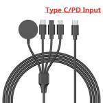 4 viename USB Type C PD įkrovimo laidas iPhone/Android telefonams, greitas laikrodžio magnetinis belaidis įkroviklis Apple Watch IWatch 1-9 Ultra SE
