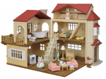Sylvanian Families Namas Raudono Stogo Namas Deluxe Rinkinys Slaptas Mansardas ST Mark Sertifikuotas Žaislas Lėlių namelis 3 metų ir vyresniems Sylvanian Epoch [Didelis - Kambarys] 22-RZ Auk&scaron;tyn,