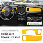 Car Dashboard Decorative Shell Leather Sticker For Mini Cooper F55 F56 F57 - Car Styling Accessories Only Left handdrive geltona
