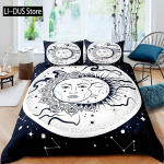 Mandala Antklodės užvalkalas Geltonas Saulė Mėnulis Bohemi&scaron;kas Egzoti&scaron;kas Viengulis Patalynės komplektas Patalynė Paaugliui Poliesteris Dvigulis Karali&scaron;kas Karali&scaron;ko dydžio Antklodės užvalkalas EU Single(135*200cm)3pcs