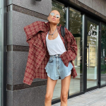 Street Style Raudoni languoti mar&scaron;kiniai moterims Nereguliarios ilgos rankovės Dideli vintažiniai mar&scaron;kiniai Rudens laisvi topai L raudona
