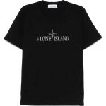 Stone Island Klasikinis Logotipas Megztinis Apvalia Kaklo Apykakle Trumpomis Rankovėmis T-shirt Vyri&scaron;ki Mar&scaron;kinėliai Juodi K1S1521000-20S0081-V0029 S