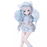 Anime miela, tikrovi&scaron;ka, rankų darbo, pilno dydžio silikoninė lėlė - tvirta, gyva liesti, kolekcionuojama, Cosplay figūrėlės aksesuaras balta