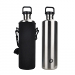 Fjbottle Nerūdijančio plieno vandens butelis 2L Lauko kelionėms Dviračių sportui Didelės talpos nepralaidus butelis su mai&scaron;eliu 2L sidabras