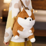 Mielos pliu&scaron;inių gyvūnų kuprinės vaikams Pripildytas &scaron;uo Kiaulė Shiba Inu Pliu&scaron;inė mokyklinė kuprinė Mink&scaron;ta kuprinė 40cm
