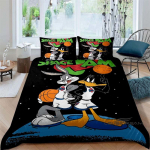 3D spausdintas klasikinio mokslinės fantastikos filmo &bdquo;Space Jam&ldquo; tematikos pledo ir pagalvės užvalkalų komplektas, vaiki&scaron;kas patalynės komplektas, miegamojo dekoras gali būti pritaikytas 135X200cm beige