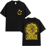 Louis Tomlinson Lemonade Tour Harajuku Vintažiniai Vyri&scaron;ki ir Moteri&scaron;ki 2025 Vasaros 100% Grynos Medvilnės Spausdinti Laisvi Atsitiktiniai Mar&scaron;kinėliai S