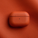 Melkco natūralios karvės odos dėklas AirPods Pro 3, ličių ra&scaron;to, Bluetooth ausinių priedai, AirPods 4 3 2 1 dangtelis for AirPods1 2 oranžinė