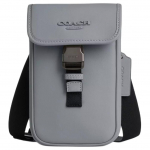 Coach Racer Phone 11 Prekės ženklo logotipas Reguliuojamas peties dirželis Lygios ver&scaron;io odos Mini rankinė per petį Vyri&scaron;kos rankinės Pilka mėlyna CT886-QBN19 Basic Set (Bag+Dust Bag)