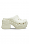 Crocs Siren Platforminis Kulnas Mediniai Klumpės Moterims, Madingos Plei&scaron;tukai, Patogūs Neslystantys, Dramblio Kaulo, 37-38 37-38 dramblio kaulas/balta