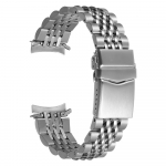 20mm 22mm Seiko prabangiam solidžiam nerūdijančio plieno dirželiui Jubilee lenktu galu apyrankė vyrams Reguliuojama sulankstoma sagtimi dirželiai 20mm sidabras