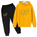 Cristiano Ronaldo CR7 Cosplay Kostiumai Vaikams Futbolo Idolas Vaikų Hoodies Rinkinys Kelnės Kostiumas Vaikams Auk&scaron;tos Kokybės Berniukų Mergaičių Drabužiai Sportinis Kostiumas 130 black