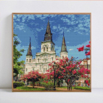 Deimantų tapyba kra&scaron;tovaizdžio pilies pilna apvali mozaika 5D DIY deimantų siuvinėjimas paveikslėlis 30x30CM