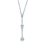 Les Tr&eacute;sors De Lily [C7288] - Collier Argent 'Unique' Blanc argent&eacute; (rhodi&eacute;) - 55x5 mm
