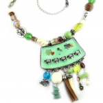 Les Tr&eacute;sors De Lily [E0661] - Collier Cr&eacute;ateur 'Mimosas' Vert žalia