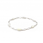 Les Tr&eacute;sors De Lily [I2623] - Bracelet Argent 'D&eacute;esse Opale' Blanc argent&eacute; - 8 mm