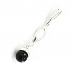 Les Tr&eacute;sors De Lily [I8898] - Pendentif Argent 'D&eacute;esse Noir de Jais' noir argent&eacute; (rhodi&eacute;) - 30x5 mm