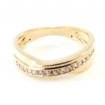 Bague Plaqu&eacute; Or 'D&eacute;esse' Blanc dor&eacute; - 6 mm