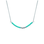 Les Tr&eacute;sors De Lily [K0746] - Collier Argent 'Mineralia' turquoise argent&eacute; (rhodi&eacute;) - 40x2 mm