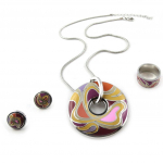 Parure cr&eacute;ateur 'Miro' rose violet