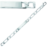 Les Tr&eacute;sors De Lily [L3836] - Gourmette Homme Argent 'Adam' rhodi&eacute; - 21 cm 8 mm