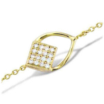 Les Tr&eacute;sors De Lily [L7076] - Bracelet Plaqu&eacute; or 'Sissi' blanc dor&eacute; - 12x8 mm auksas