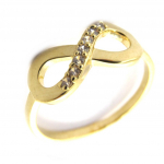 Bague Plaqu&eacute; Or 'Infini' blanc