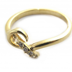 Bague Plaqu&eacute; Or 'Sissi' blanc dor&eacute; - 10x8 mm