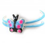 Les Tr&eacute;sors De Lily [N0345] - Bague Pied Argent 'Papillon' bleu mėlyna